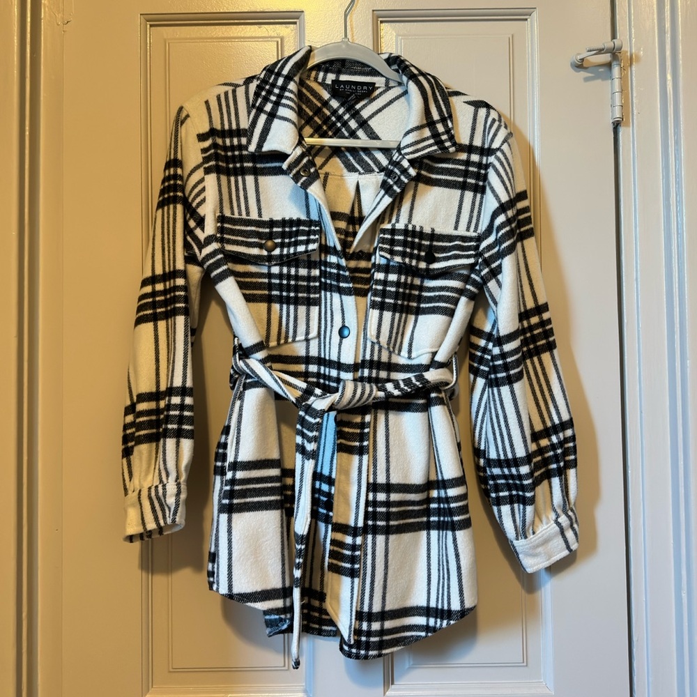 Nordstrom plaid jacket with belt